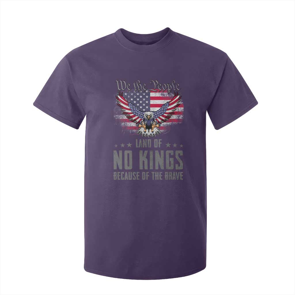 America Land of No Kings T Shirt For Kid Because of the Brave We The People Patriotic Eagle TS02 Purple Print Your Wear