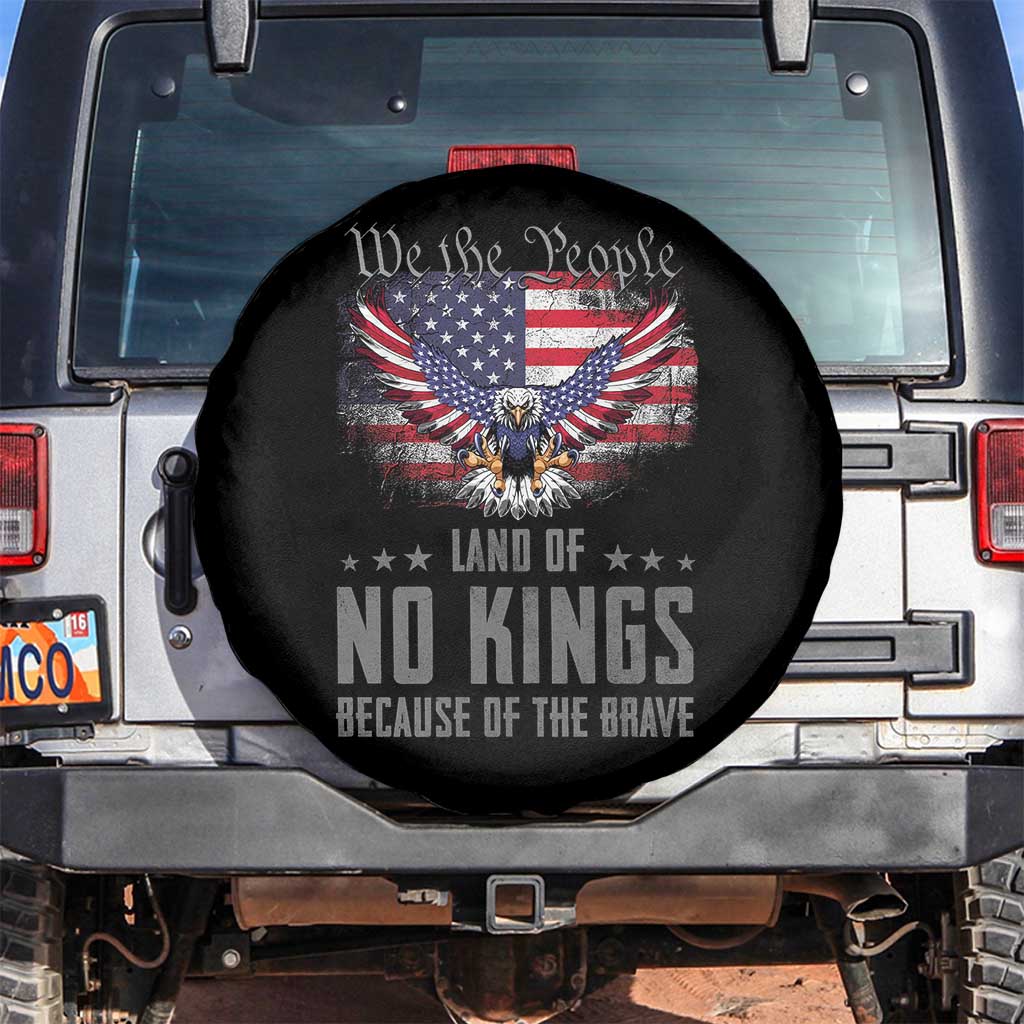 America Land of No Kings Spare Tire Cover Because of the Brave We The People Patriotic Eagle TS02 No hole Black Print Your Wear