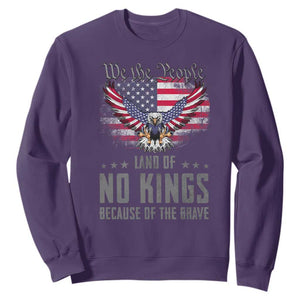 America Land of No Kings Sweatshirt Because of the Brave We The People Patriotic Eagle TS02 Purple Print Your Wear