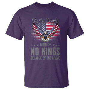 America Land of No Kings T Shirt Because of the Brave We The People Patriotic Eagle TS02 Purple Print Your Wear