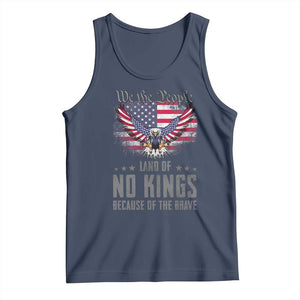 America Land of No Kings Tank Top Because of the Brave We The People Patriotic Eagle TS02 Navy Print Your Wear