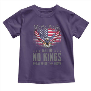 America Land of No Kings Toddler T Shirt Because of the Brave We The People Patriotic Eagle TS02 Purple Print Your Wear