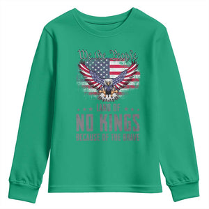 America Land of No Kings Youth Sweatshirt Because of the Brave We The People Patriotic Eagle TS02 Irish Green Print Your Wear