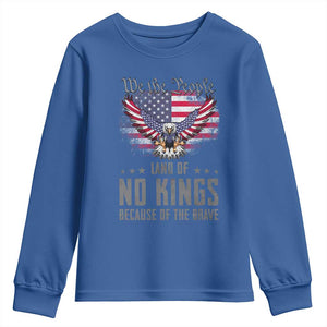 America Land of No Kings Youth Sweatshirt Because of the Brave We The People Patriotic Eagle TS02 Royal Blue Print Your Wear