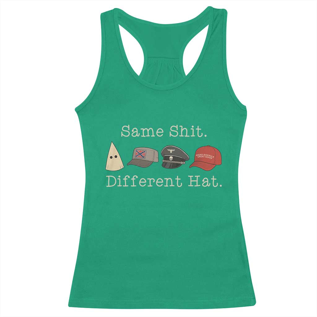 Same Shit Different Hat Racerback Tank Top TS02 Irish Green Print Your Wear
