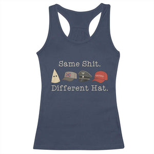 Same Shit Different Hat Racerback Tank Top TS02 Navy Print Your Wear