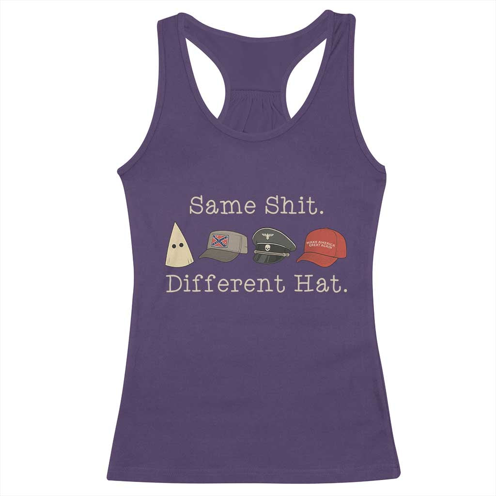 Same Shit Different Hat Racerback Tank Top TS02 Purple Print Your Wear