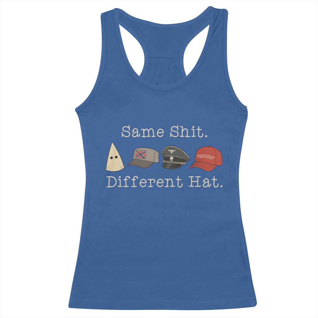 Same Shit Different Hat Racerback Tank Top TS02 Royal Blue Print Your Wear