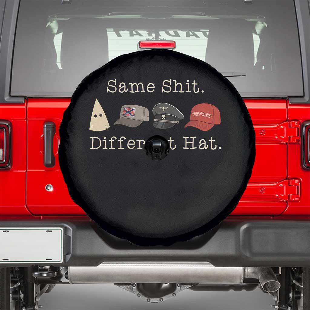 Same Shit Different Hat Spare Tire Cover TS02 Black Print Your Wear