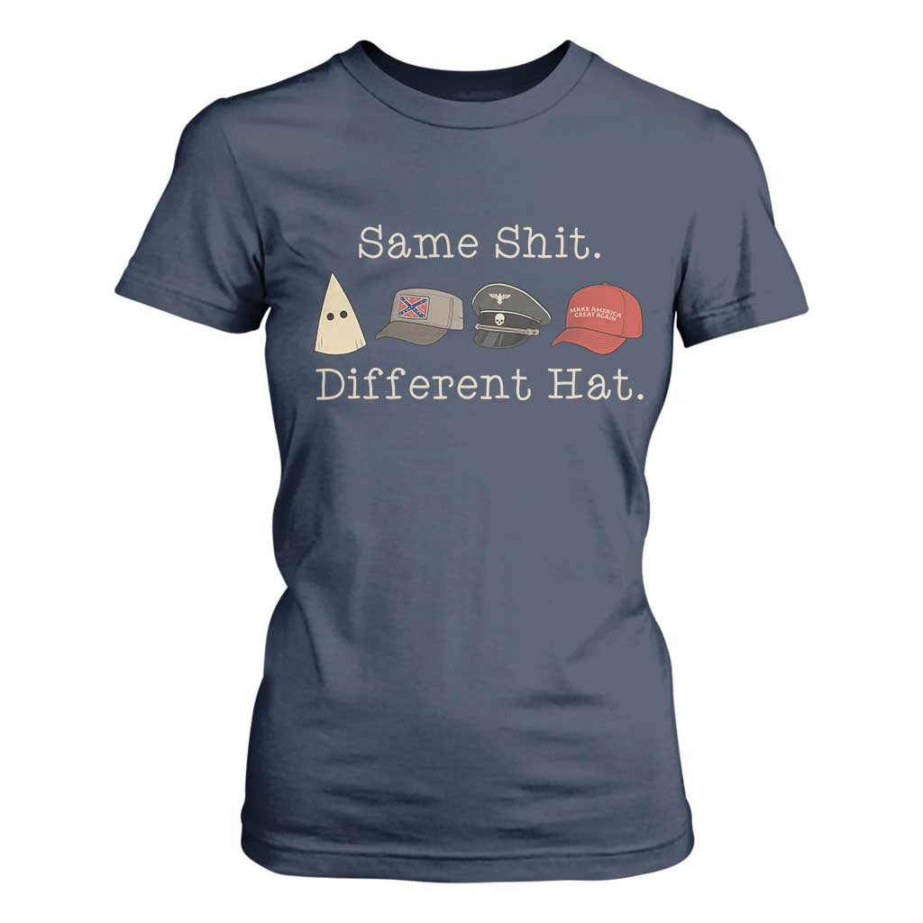 Same Shit Different Hat T Shirt For Women TS02 Navy Print Your Wear