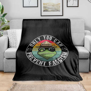 Only You Can Prevent Fascism Frog Resist Protest Throw Blanket Free Portland Oregon Freedom Retro TS02 Print Your Wear