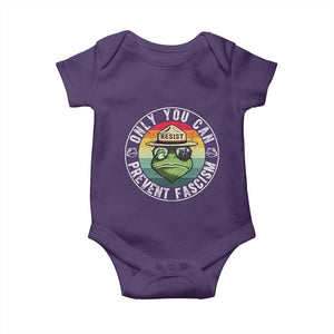 Only You Can Prevent Fascism Frog Resist Protest Baby Onesie Free Portland Oregon Freedom Retro TS02 Purple Print Your Wear