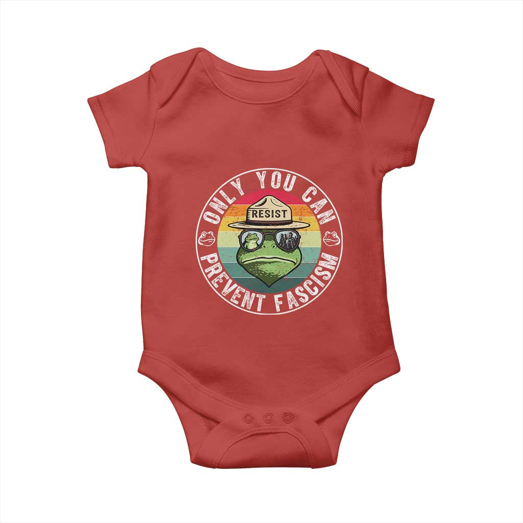 Only You Can Prevent Fascism Frog Resist Protest Baby Onesie Free Portland Oregon Freedom Retro TS02 Red Print Your Wear