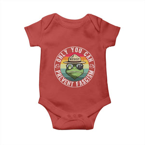 Only You Can Prevent Fascism Frog Resist Protest Baby Onesie Free Portland Oregon Freedom Retro TS02 Red Print Your Wear