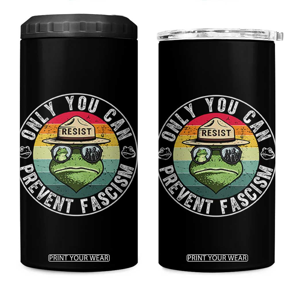 Only You Can Prevent Fascism Frog Resist Protest 4 in 1 Can Cooler Tumbler Free Portland Oregon Freedom Retro TS02 One Size: 16 oz Black Print Your Wear