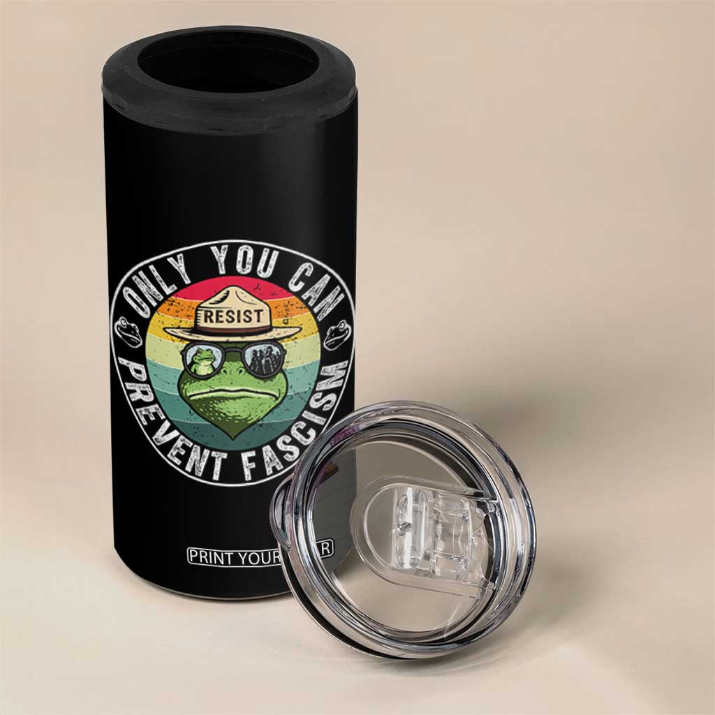 Only You Can Prevent Fascism Frog Resist Protest 4 in 1 Can Cooler Tumbler Free Portland Oregon Freedom Retro TS02 Print Your Wear