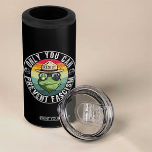 Only You Can Prevent Fascism Frog Resist Protest 4 in 1 Can Cooler Tumbler Free Portland Oregon Freedom Retro TS02 Print Your Wear