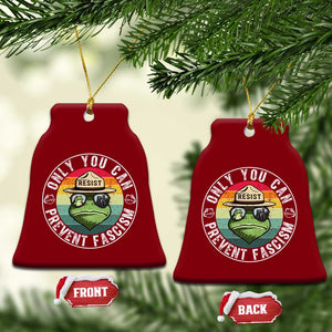 Only You Can Prevent Fascism Frog Resist Protest Ceramic Ornament Free Portland Oregon Freedom Retro TS02 Print Your Wear