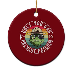 Only You Can Prevent Fascism Frog Resist Protest Ceramic Ornament Free Portland Oregon Freedom Retro - Print Your Wear