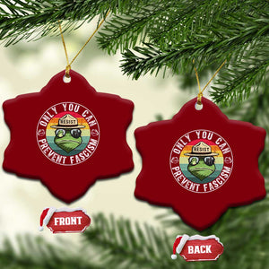 Only You Can Prevent Fascism Frog Resist Protest Ceramic Ornament Free Portland Oregon Freedom Retro - Print Your Wear