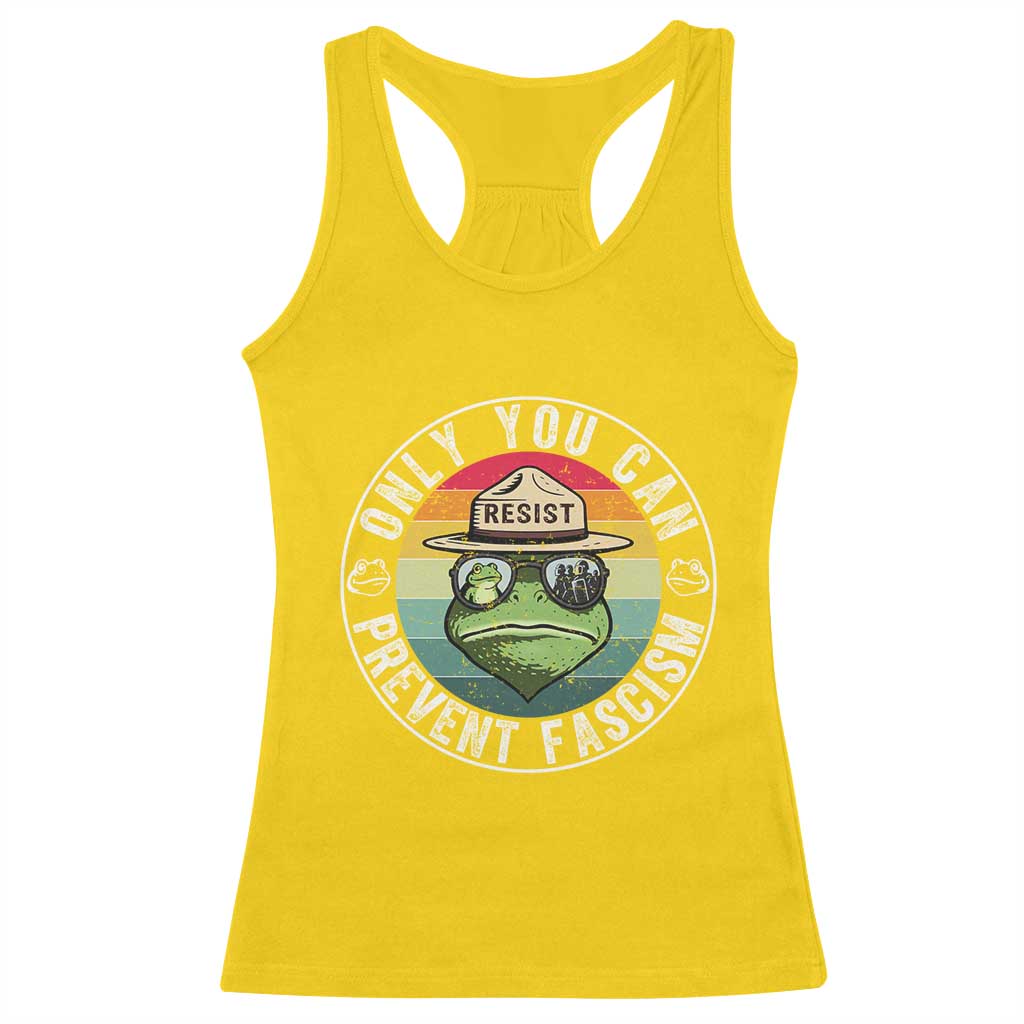 Only You Can Prevent Fascism Frog Resist Protest Racerback Tank Top Free Portland Oregon Freedom Retro TS02 Daisy Print Your Wear