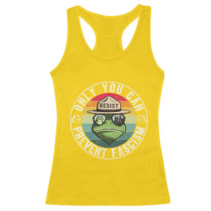 Only You Can Prevent Fascism Frog Resist Protest Racerback Tank Top Free Portland Oregon Freedom Retro TS02 Daisy Print Your Wear