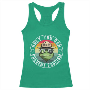 Only You Can Prevent Fascism Frog Resist Protest Racerback Tank Top Free Portland Oregon Freedom Retro TS02 Irish Green Print Your Wear