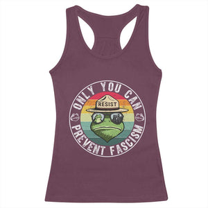 Only You Can Prevent Fascism Frog Resist Protest Racerback Tank Top Free Portland Oregon Freedom Retro TS02 Maroon Print Your Wear
