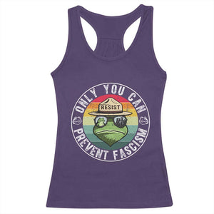 Only You Can Prevent Fascism Frog Resist Protest Racerback Tank Top Free Portland Oregon Freedom Retro TS02 Purple Print Your Wear
