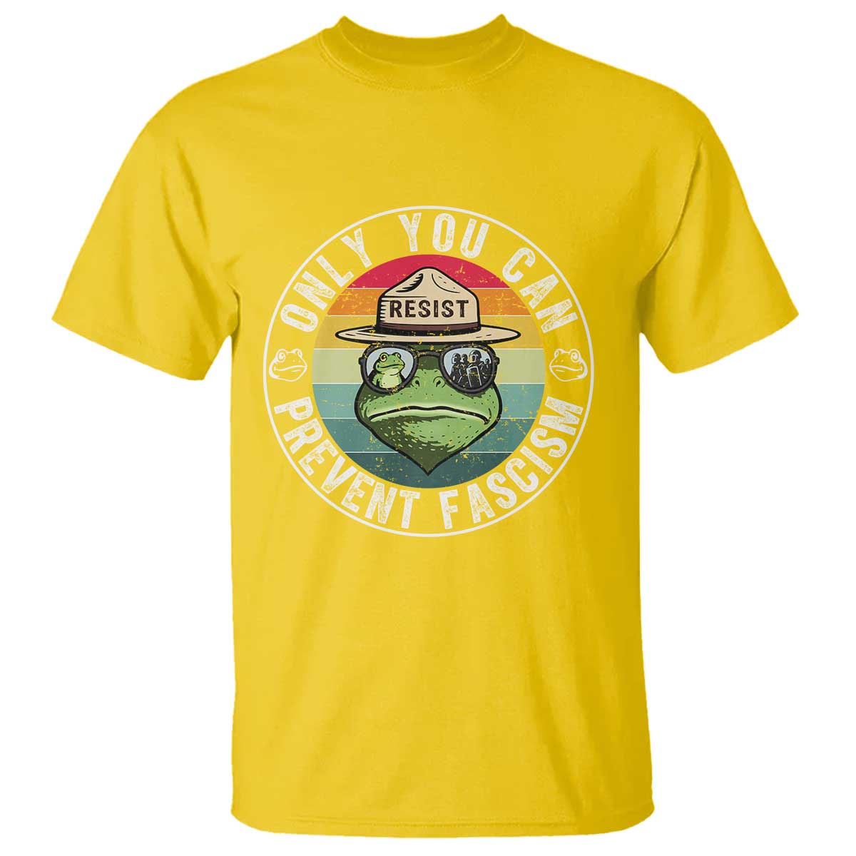 Only You Can Prevent Fascism Frog Resist Protest T Shirt Free Portland Oregon Freedom Retro TS02 Daisy Print Your Wear