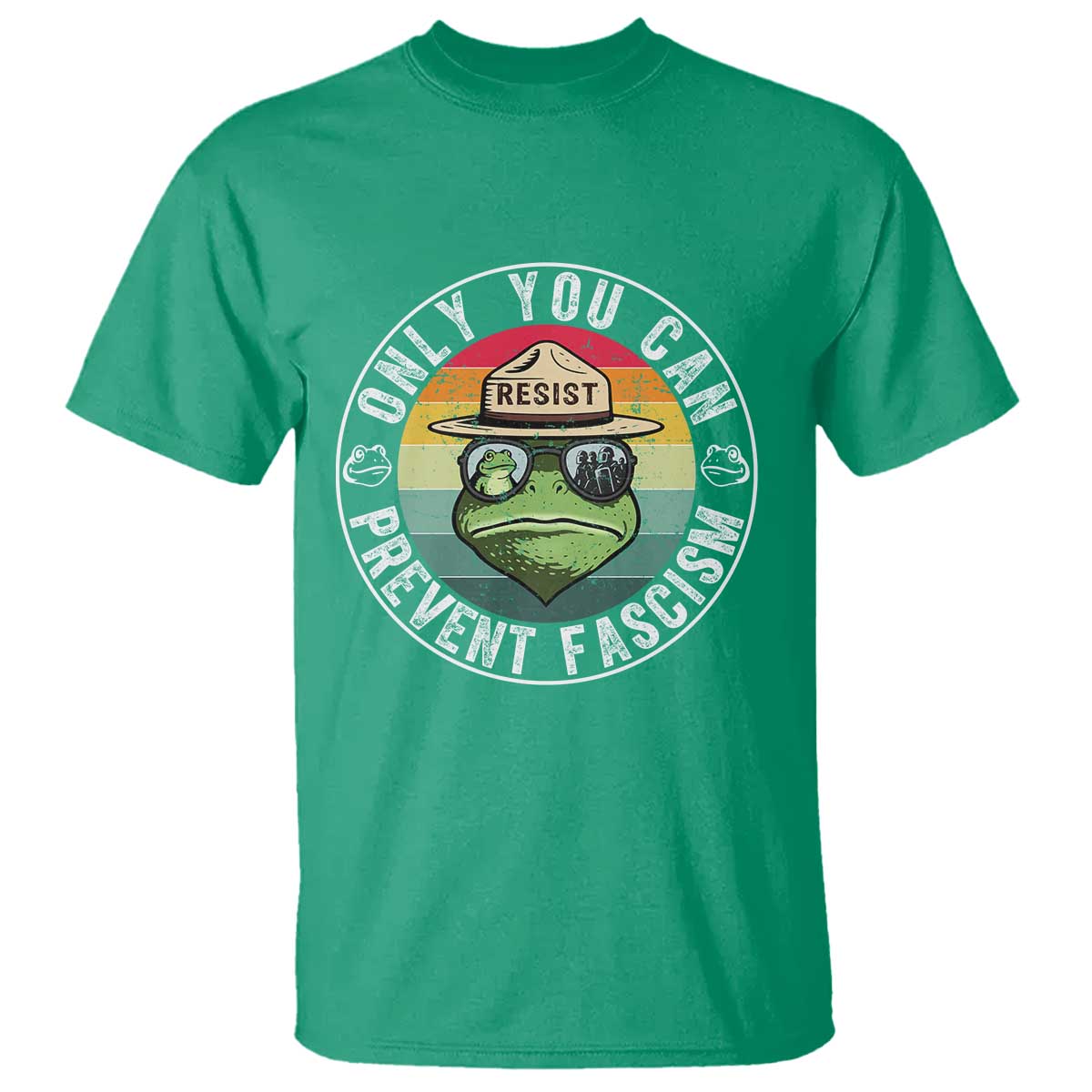 Only You Can Prevent Fascism Frog Resist Protest T Shirt Free Portland Oregon Freedom Retro TS02 Irish Green Print Your Wear