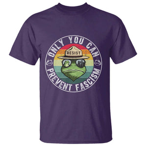 Only You Can Prevent Fascism Frog Resist Protest T Shirt Free Portland Oregon Freedom Retro TS02 Purple Print Your Wear