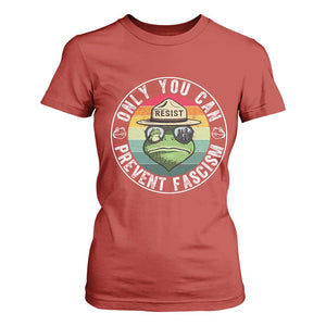 Only You Can Prevent Fascism Frog Resist Protest T Shirt For Women Free Portland Oregon Freedom Retro TS02 Red Print Your Wear