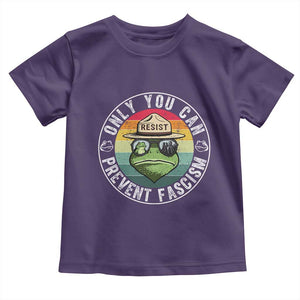 Only You Can Prevent Fascism Frog Resist Protest Toddler T Shirt Free Portland Oregon Freedom Retro TS02 Purple Print Your Wear