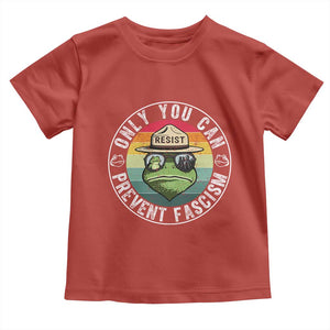 Only You Can Prevent Fascism Frog Resist Protest Toddler T Shirt Free Portland Oregon Freedom Retro TS02 Red Print Your Wear
