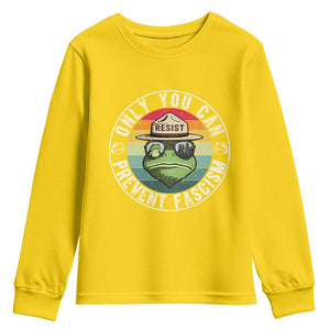 Only You Can Prevent Fascism Frog Resist Protest Youth Sweatshirt Free Portland Oregon Freedom Retro TS02 Daisy Print Your Wear