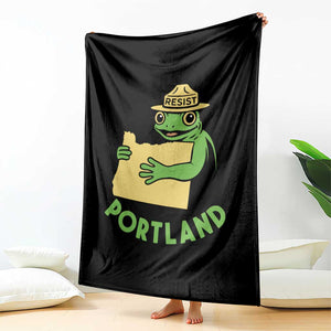 Portland Frog Resist Throw Blanket Oregon Map Vintage Graphic TS02 Print Your Wear