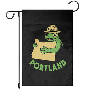 Portland Frog Resist Garden Flag Oregon Map Vintage Graphic TS02 Black Print Your Wear