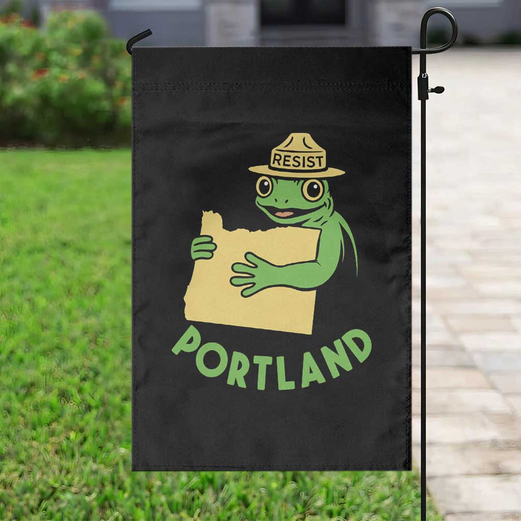 Portland Frog Resist Garden Flag Oregon Map Vintage Graphic TS02 Print Your Wear