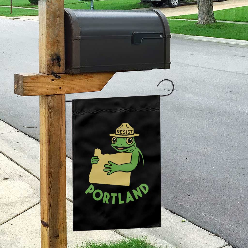 Portland Frog Resist Garden Flag Oregon Map Vintage Graphic TS02 Print Your Wear