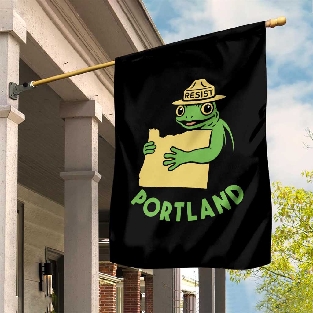 Portland Frog Resist Garden Flag Oregon Map Vintage Graphic TS02 Print Your Wear