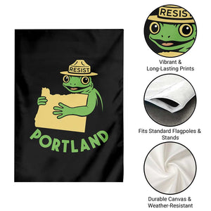 Portland Frog Resist Garden Flag Oregon Map Vintage Graphic TS02 Print Your Wear