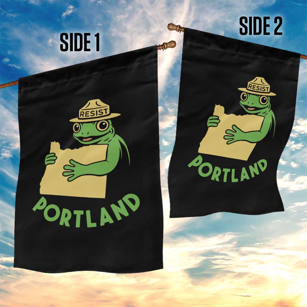Portland Frog Resist Garden Flag Oregon Map Vintage Graphic TS02 Print Your Wear