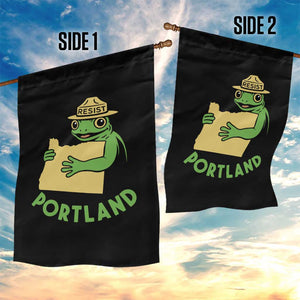 Portland Frog Resist Garden Flag Oregon Map Vintage Graphic TS02 Print Your Wear