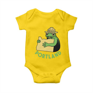 Portland Frog Resist Baby Onesie Oregon Map Vintage Graphic TS02 Daisy Print Your Wear