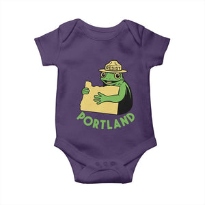 Portland Frog Resist Baby Onesie Oregon Map Vintage Graphic TS02 Purple Print Your Wear