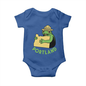 Portland Frog Resist Baby Onesie Oregon Map Vintage Graphic TS02 Royal Blue Print Your Wear