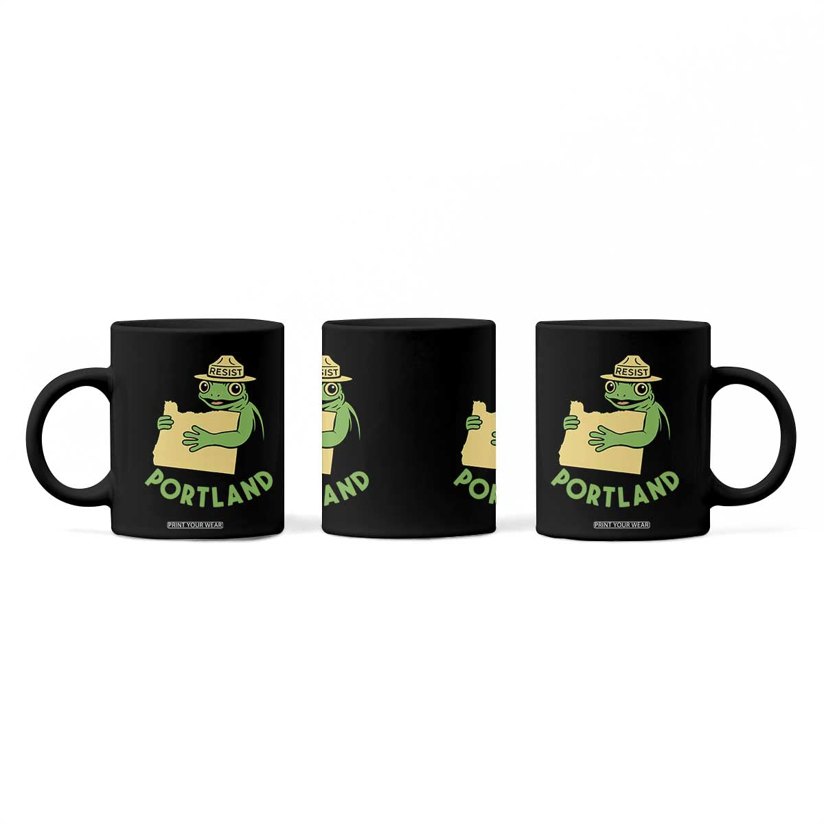 Portland Frog Resist Coffee Mug Oregon Map Vintage Graphic TS02 Print Your Wear