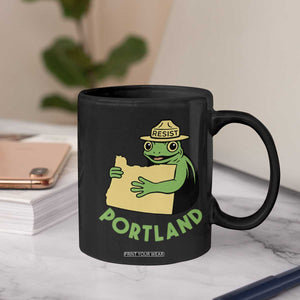 Portland Frog Resist Coffee Mug Oregon Map Vintage Graphic TS02 Print Your Wear