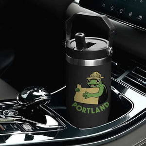 Portland Frog Resist Flip Straw Tumbler Oregon Map Vintage Graphic TS02 Print Your Wear